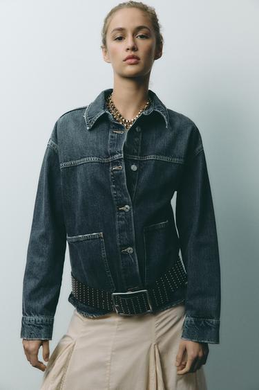 SOBRECAMISA DENIM TRF BOLSILLOS - Marino de Zara