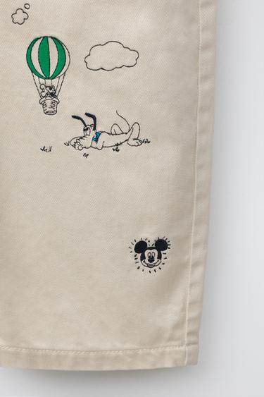 MICKEY MOUSE © DISNEY EMBROIDERED TWILL DUNGAREES - Ecru by Zara