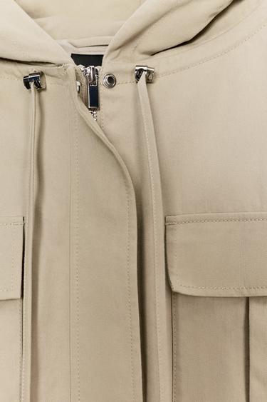 BLOUSON BALLON À CAPUCHE - Écru moyen de Zara - Image 12