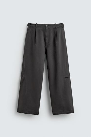 RELAXED FIT TROUSERS WITH TURNED SEAM - Grey by Zara