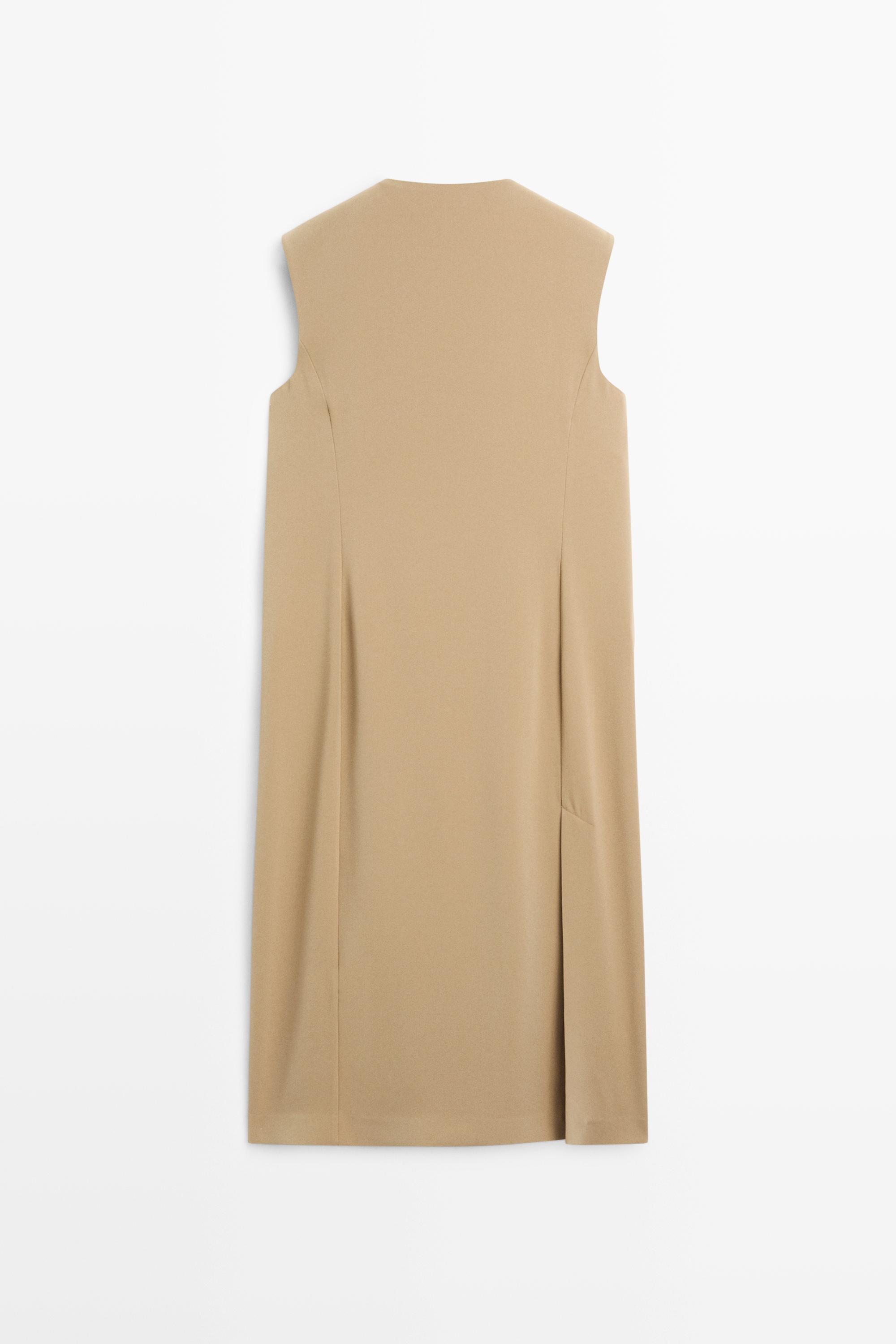 Robe midi croisée détail poches - STUDIO