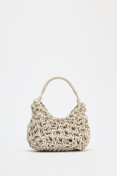 TOPSTITCHED BRAIDED HANDBAG - Ecru by Zara