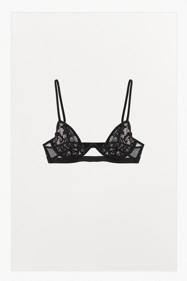 UNDERWIRED LACE BRA - Black by Zara