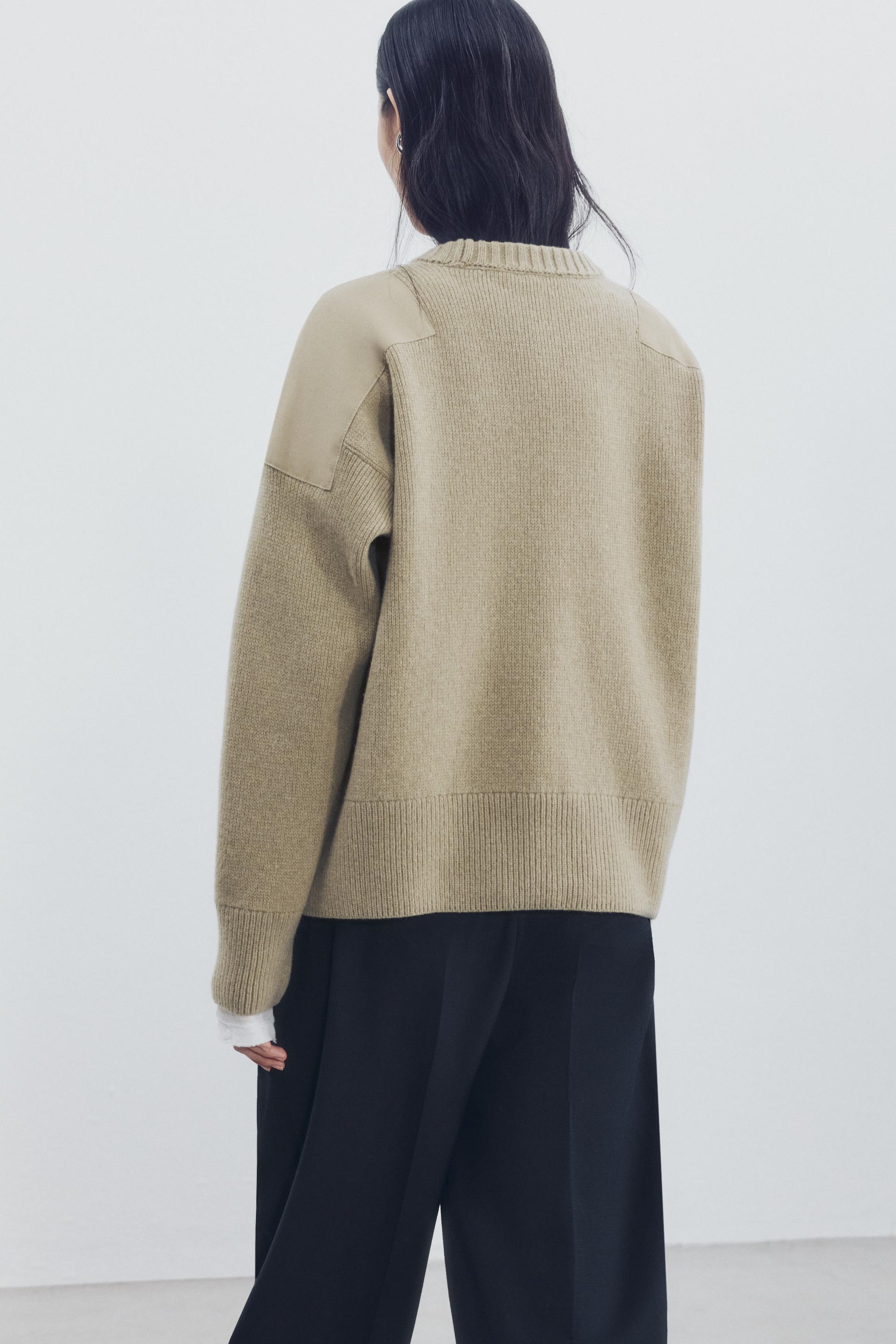 WOOL SWEATER WITH CONTRAST SHOULDERS thumbnail 3