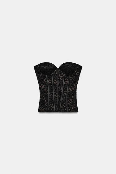 CORSET EN DENTELLE - Noir de Zara - Image 4