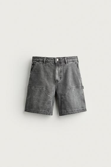 BERMUDA RELAXED FIT BOLSILLO CARPINTERO - Gris oscuro de Zara - Imagen 0