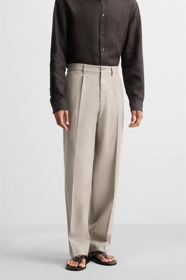 100% WOOL SUIT TROUSERS - Beige by Zara