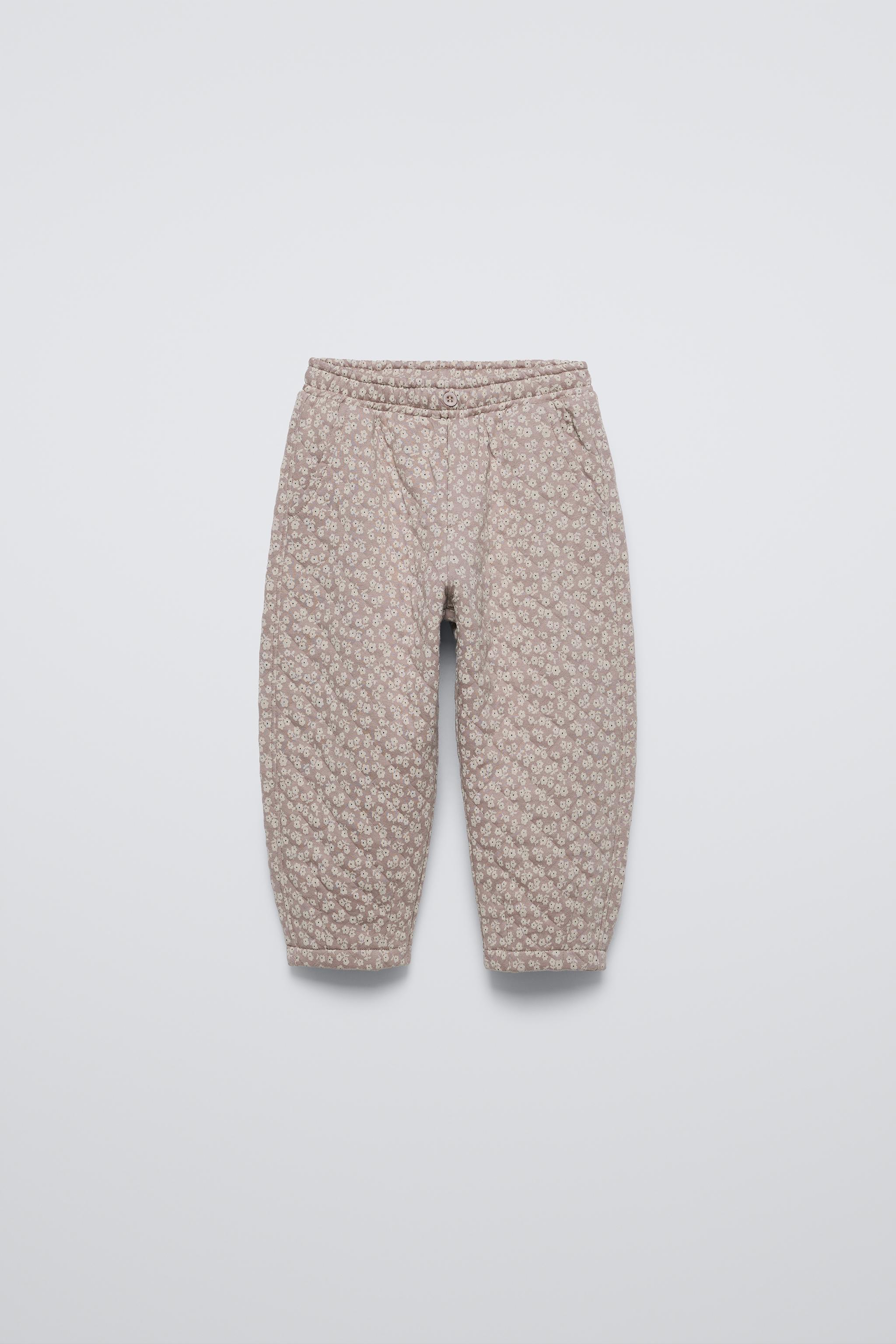 ZARA baby girl taupe floral outlet sweater and leggings