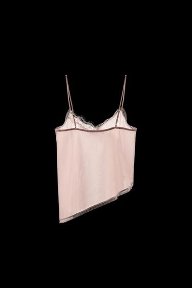 Zara ORGANZA STRAP TOP - Pink