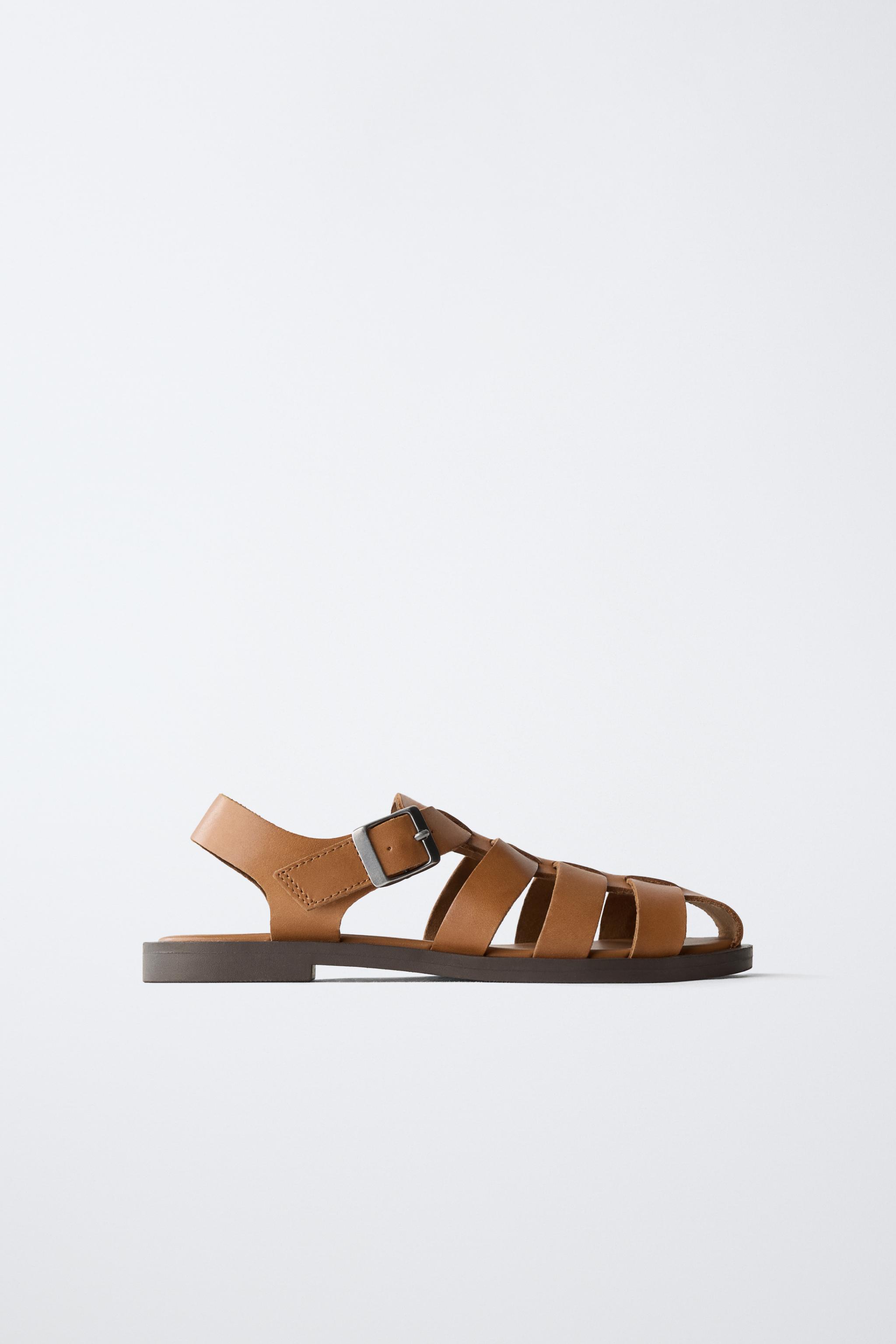 SANDALES STYLE PLAGE EN CUIR