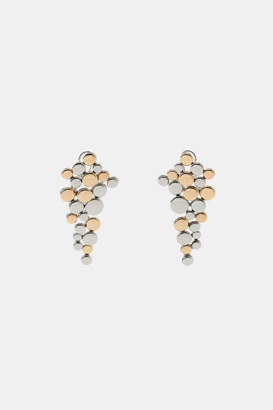 Zara Combined Waterfall Earrings in gold and silver