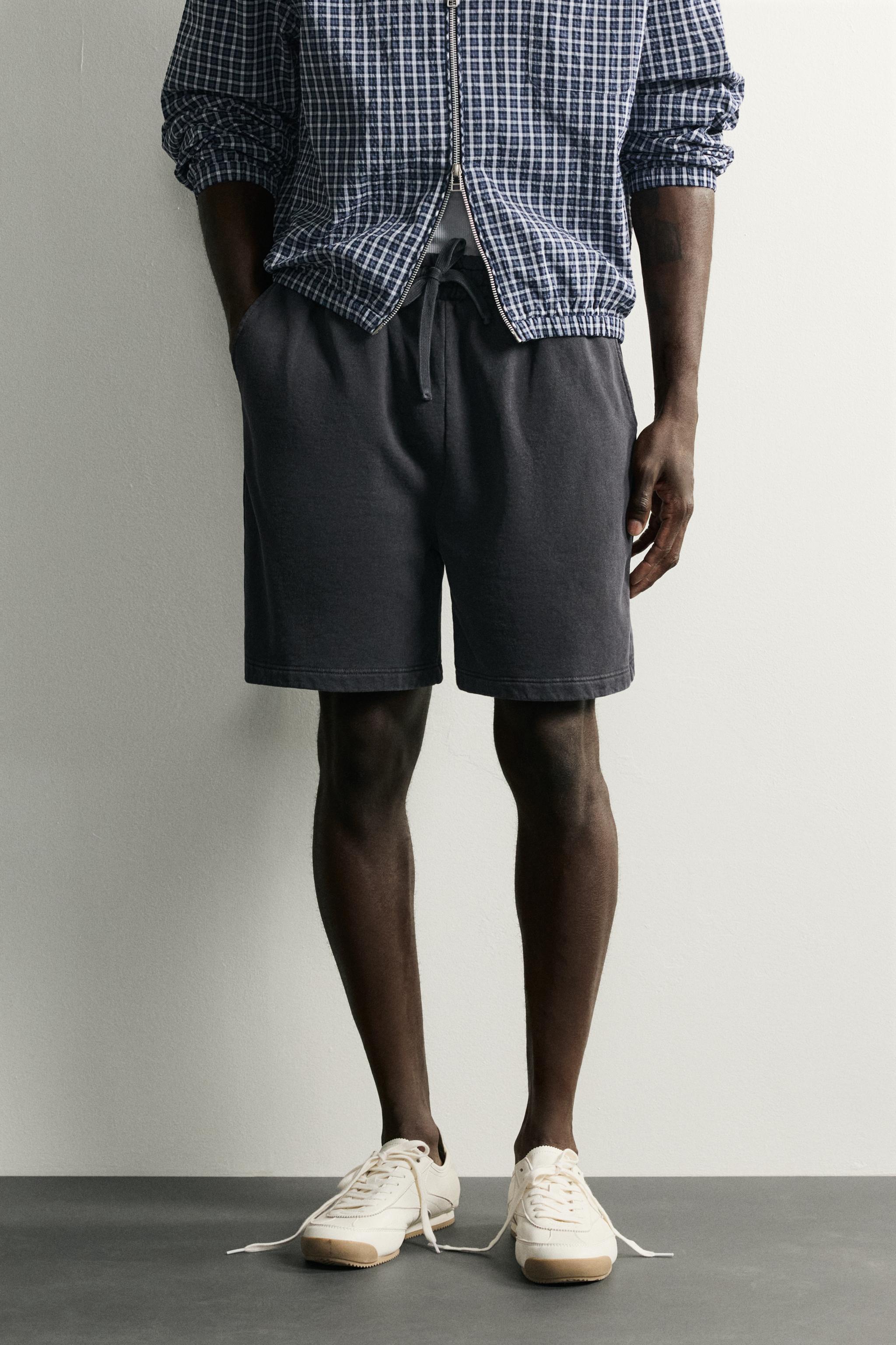 BASIC WASHED SWEATSHORTS — Dark anthracite