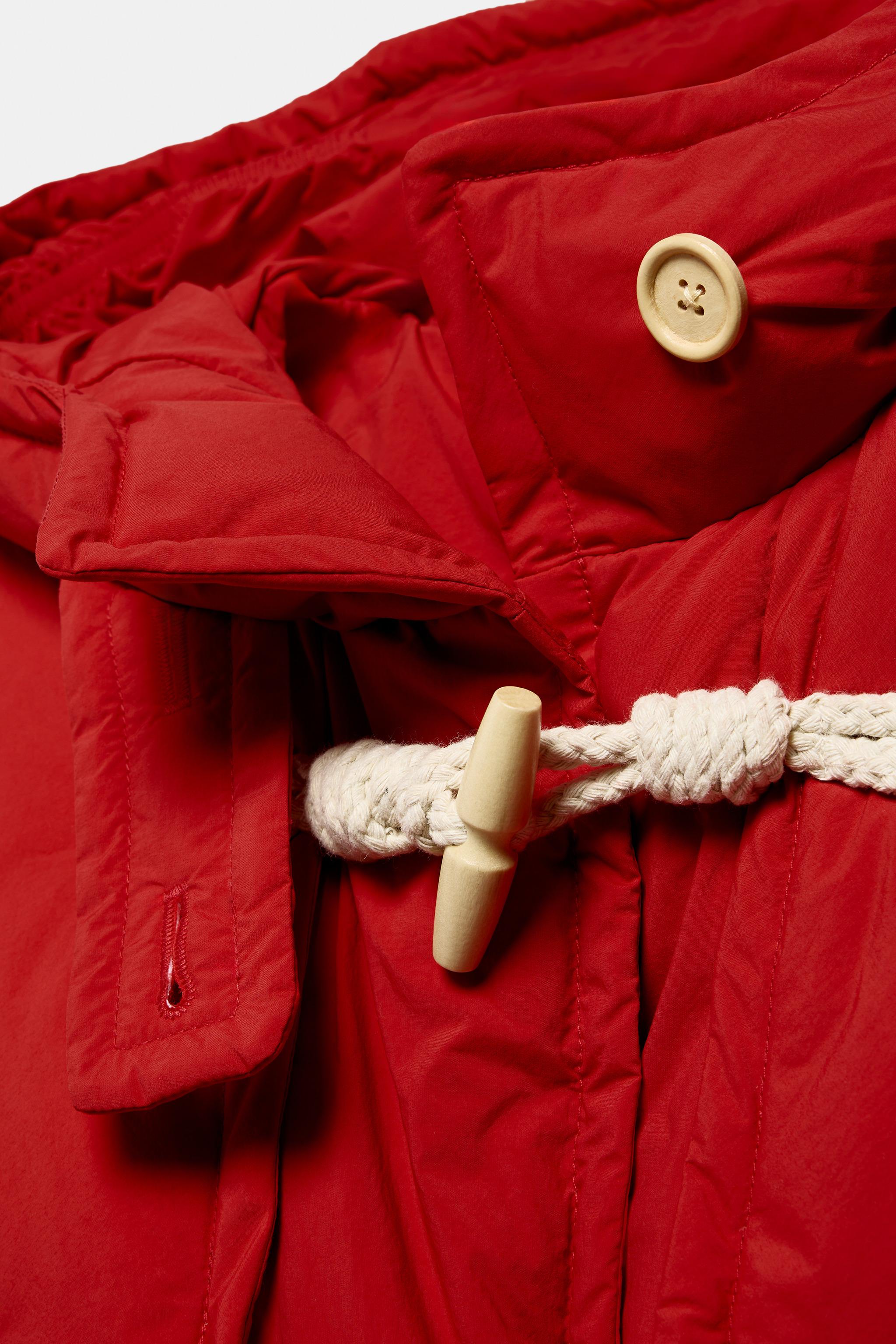 HOODIE FEATHER DOWN PUFFER COAT FIREMAN CLASP