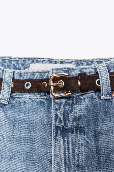 JEAN Z1975 JAMBES LARGES COURT TAILLE HAUTE CEINTURE - Bleu moyen de Zara - Image 8