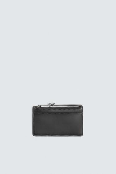 LEATHER CARD HOLDER - Black by Zara