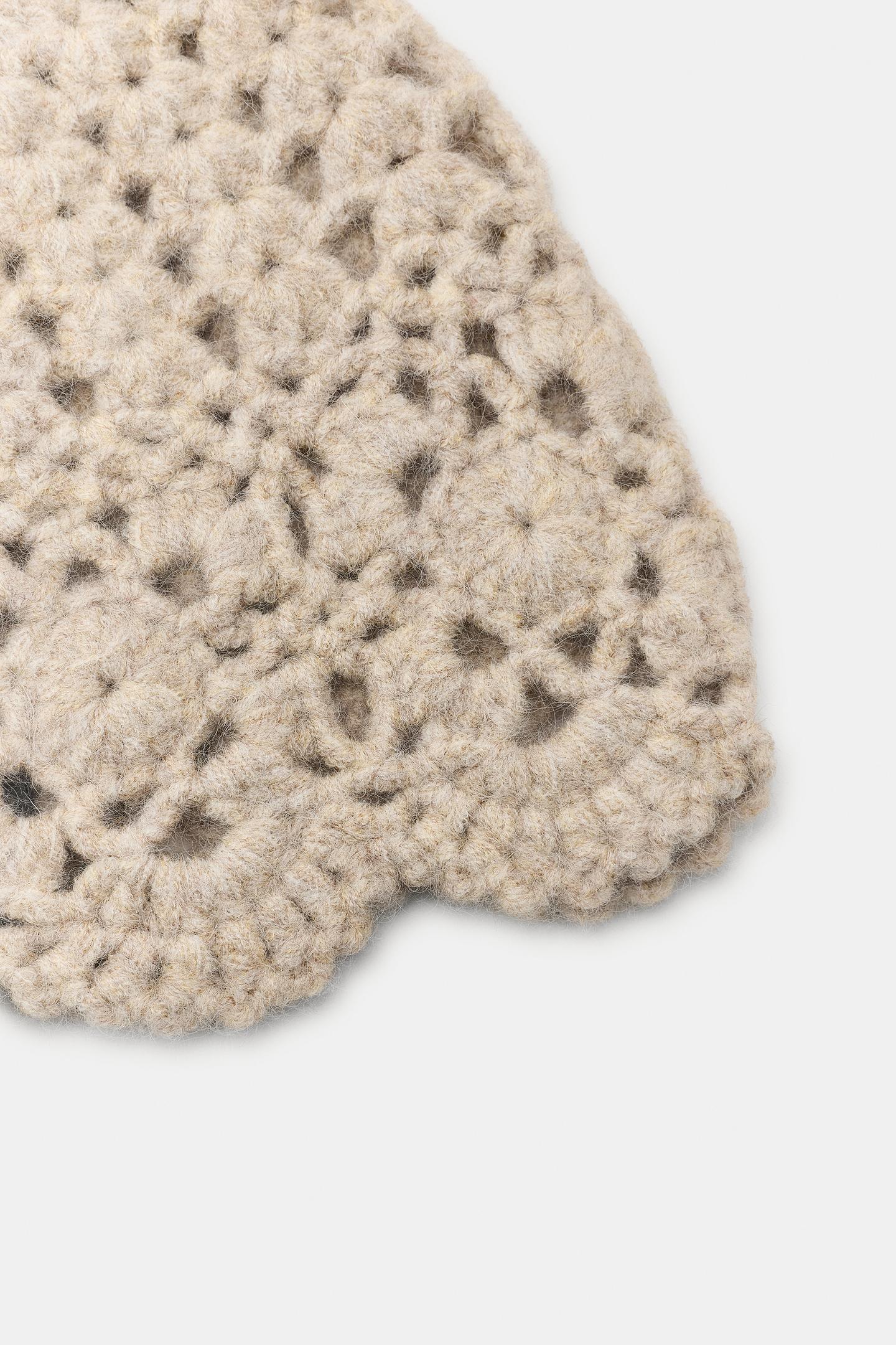 Женские головные уборы Zara Knit Skullcap, цвет: Бежевый — фото 5