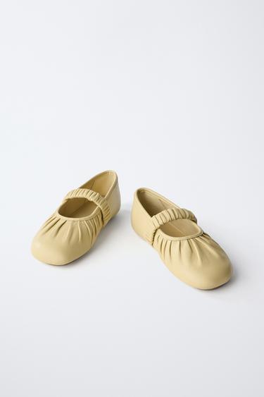 BALLERINES EN CUIR - Jaune de Zara - Image 2