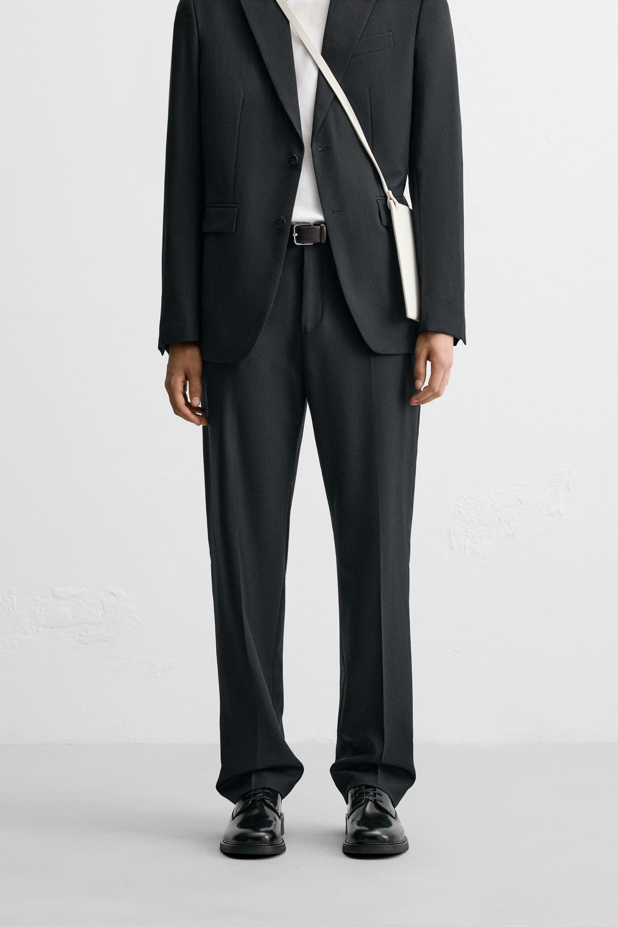 100% WOOL SUIT PANTS - Navy blue | ZARA United States