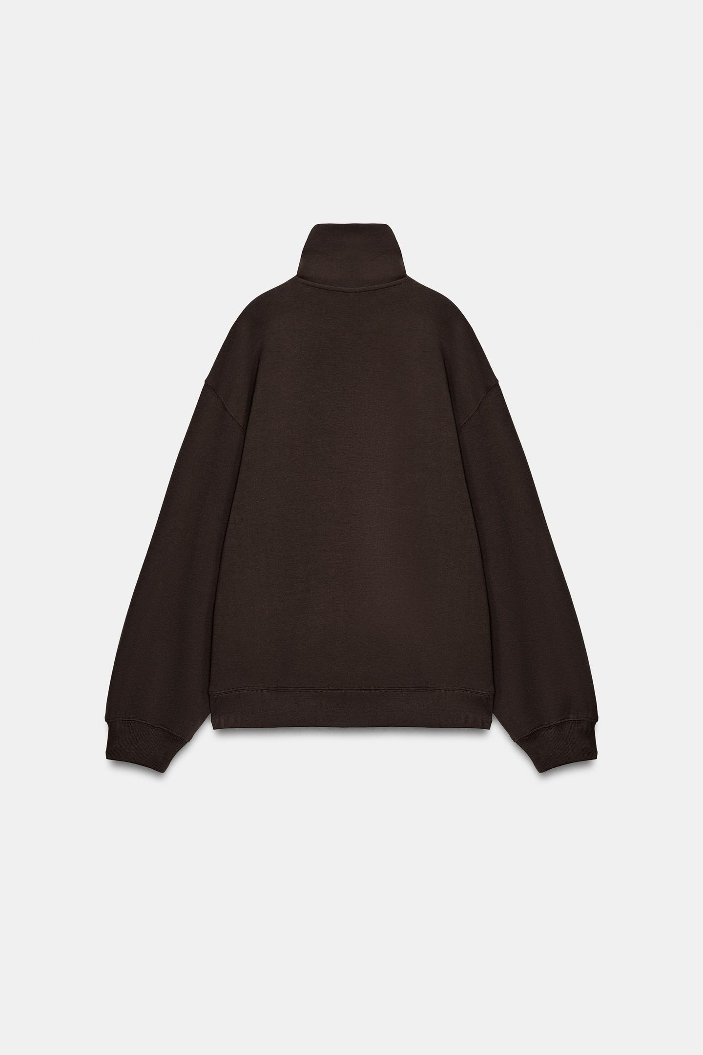 Женская толстовка Zara Interlock Zip-Up, цвет: Тёмный баклажановый — фото 7