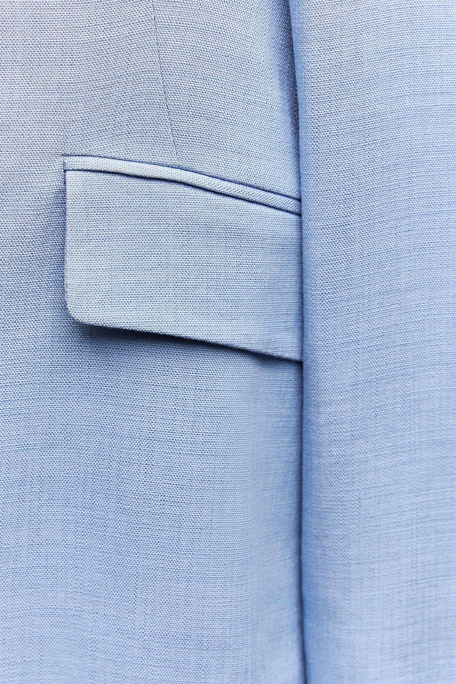 ZW COLLECTION FITTED BUTTONED BLAZER - Light blue