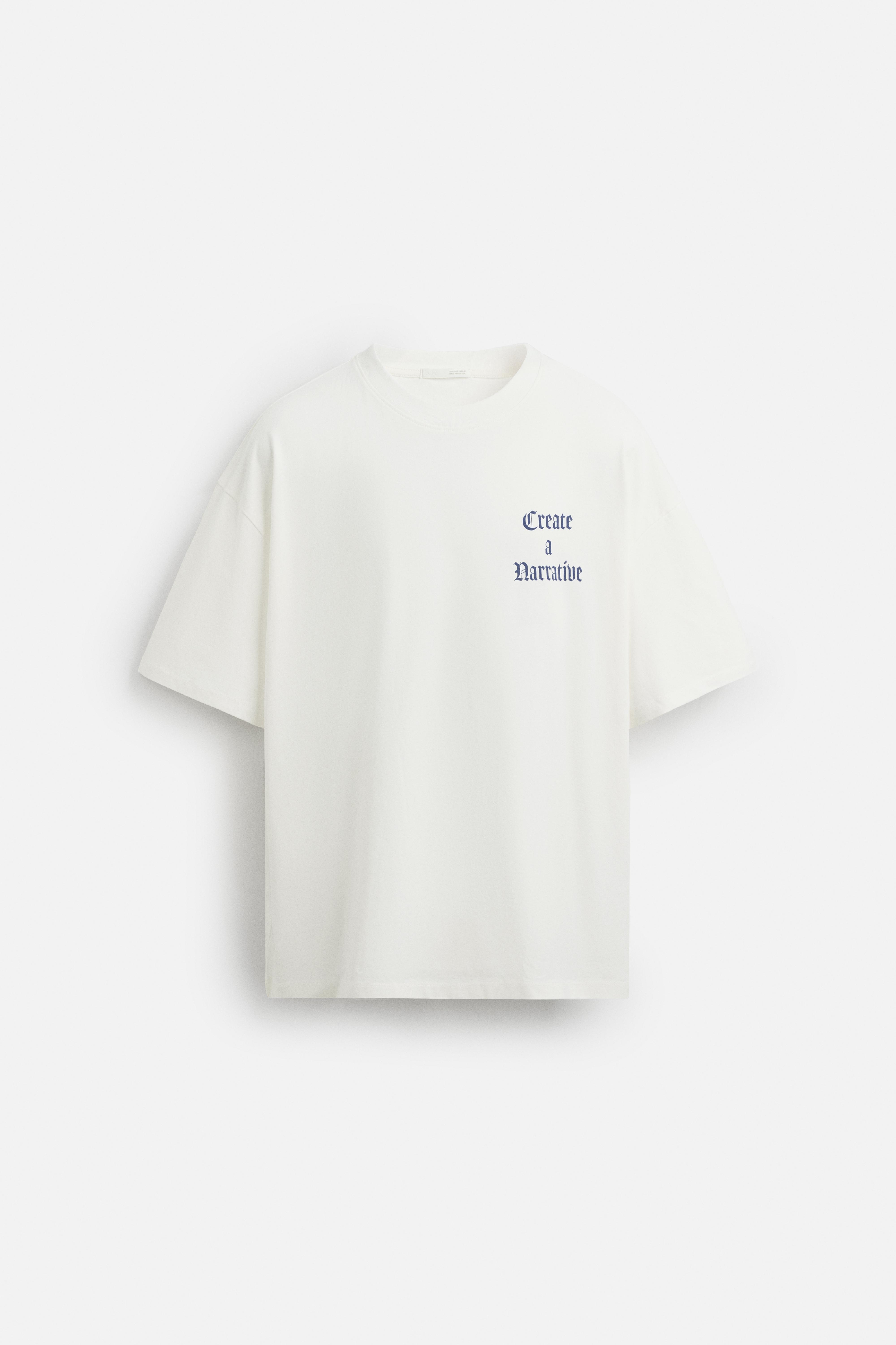 グラフィックプリントTシャツ - オフホワイト | ZARA Japan / 日本