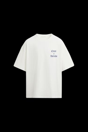 GRAPHIC PRINT T-SHIRT - Oyster-white by Zara - Image 0