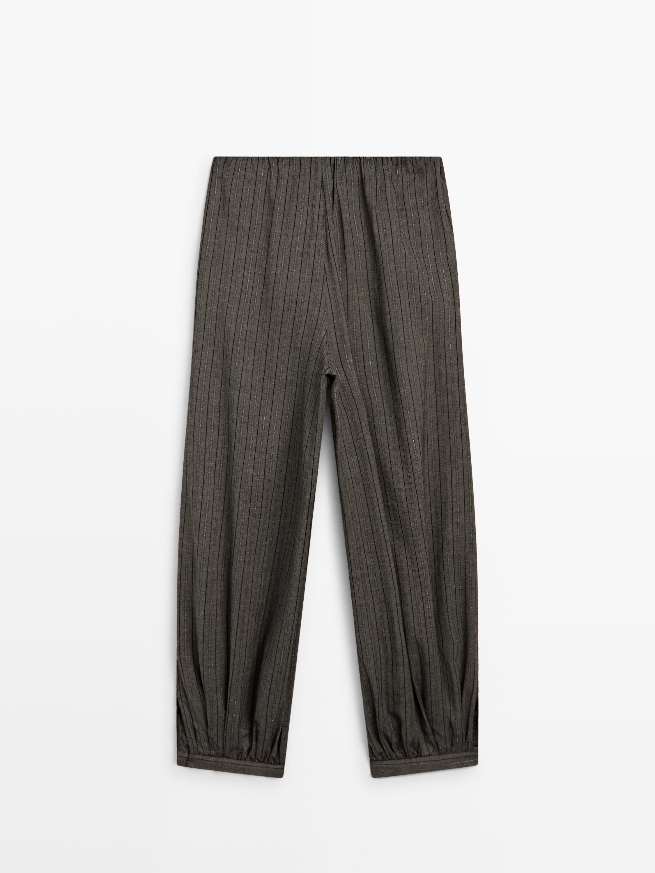 Striped flowing balloon pants