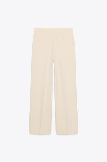 HIGH-WAIST STRAIGHT-LEG TROUSERS - Sand by Zara - Image 4