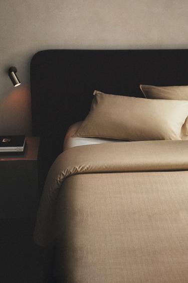 Zara REVERSIBLE STRIPED DUVET COVER - Beige