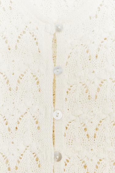 TOP ROMANTIQUE EN MAILLE EN MATIÈRES VARIÉES - Beige clair de Zara - Image 6