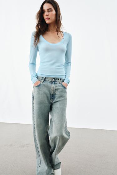 EXTRA FINE KNIT TOP - Light blue by Zara