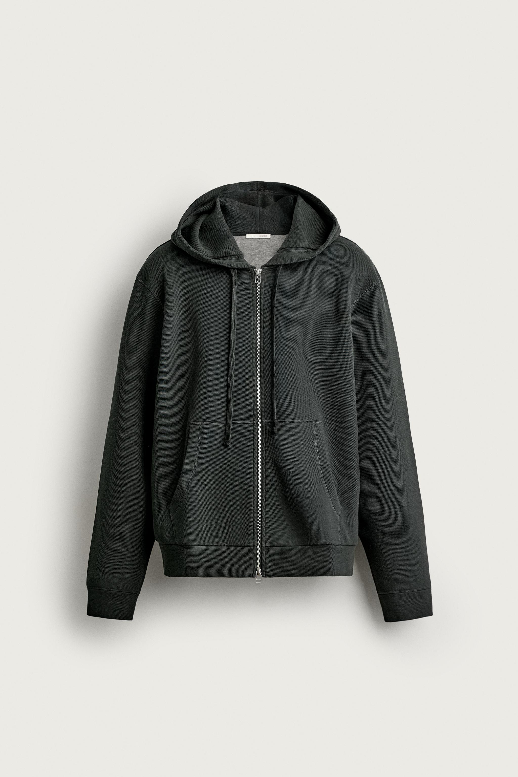 CONTRAST PIQUÉ HOODIE