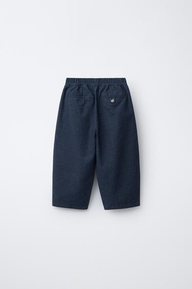 PANTALON BALLON AVEC LIN - Indigo de Zara - Image 1