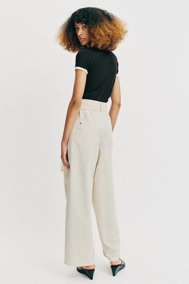 T-SHIRT MANCHES COURTES DENTELLE - Noir / Blanc de Zara - Image 4