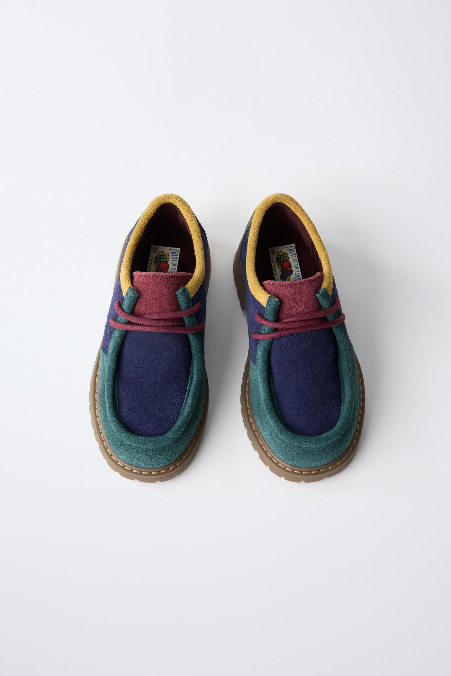 Детские туфли Zara Fruit OF the Loom™ Leather Blucher, цвет: Разноцветный — фото 4
