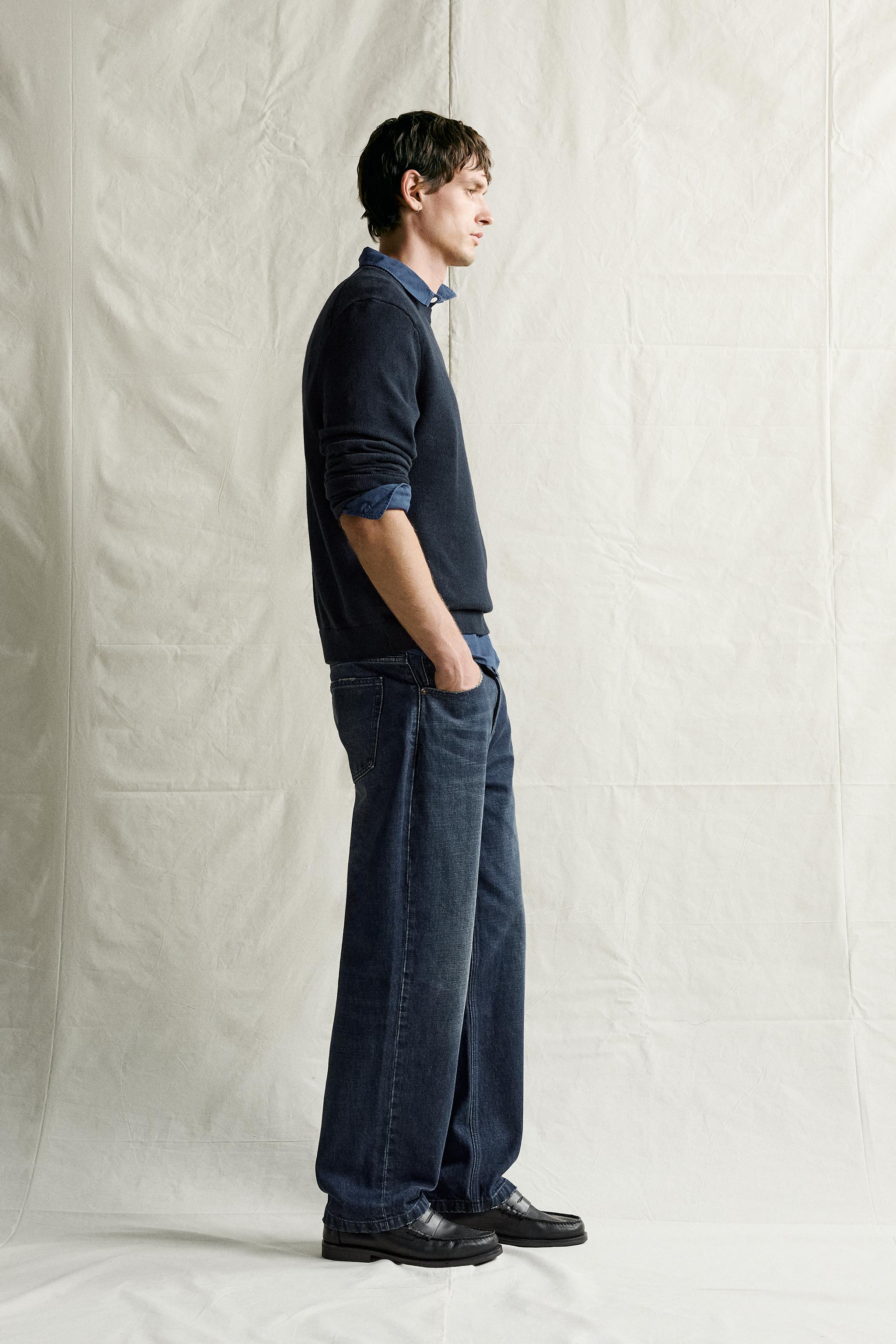 Мужские джинсы Zara CROPPED BAGGY JEANS — фото 4