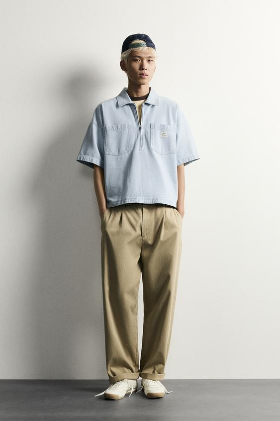 ZIP-UP POCKET POLO SHIRT - Light blue by Zara - Image 0