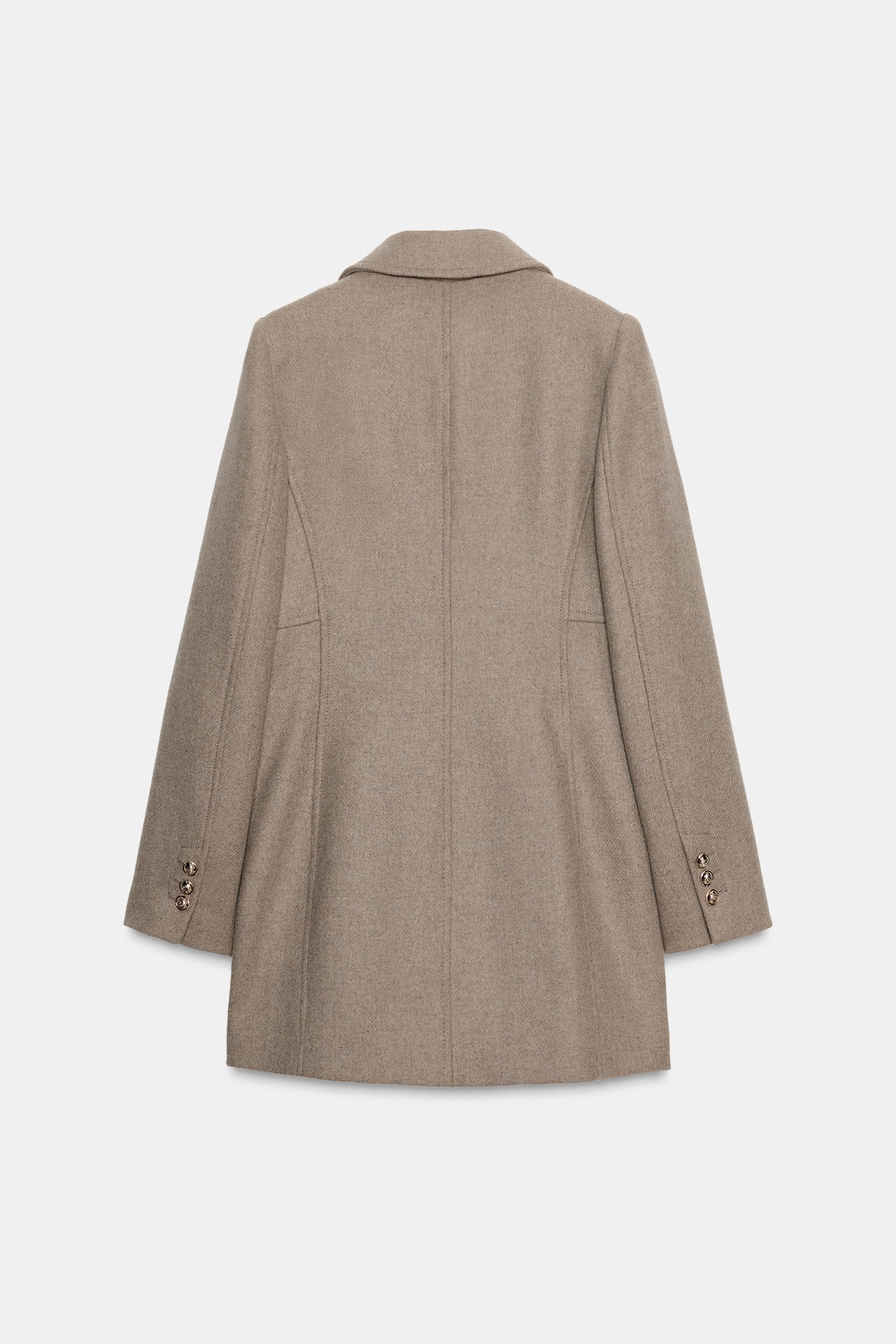 ZARA ウール混紡ダブルブレスト仕様コート ZARA】ウール混紡ダブルブレストコート 2212/806/250 (ZARA