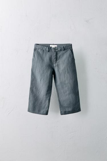2-5 ANS/ PANTALON COTON LIN LIMITED EDITION - Bleu / Acier de Zara