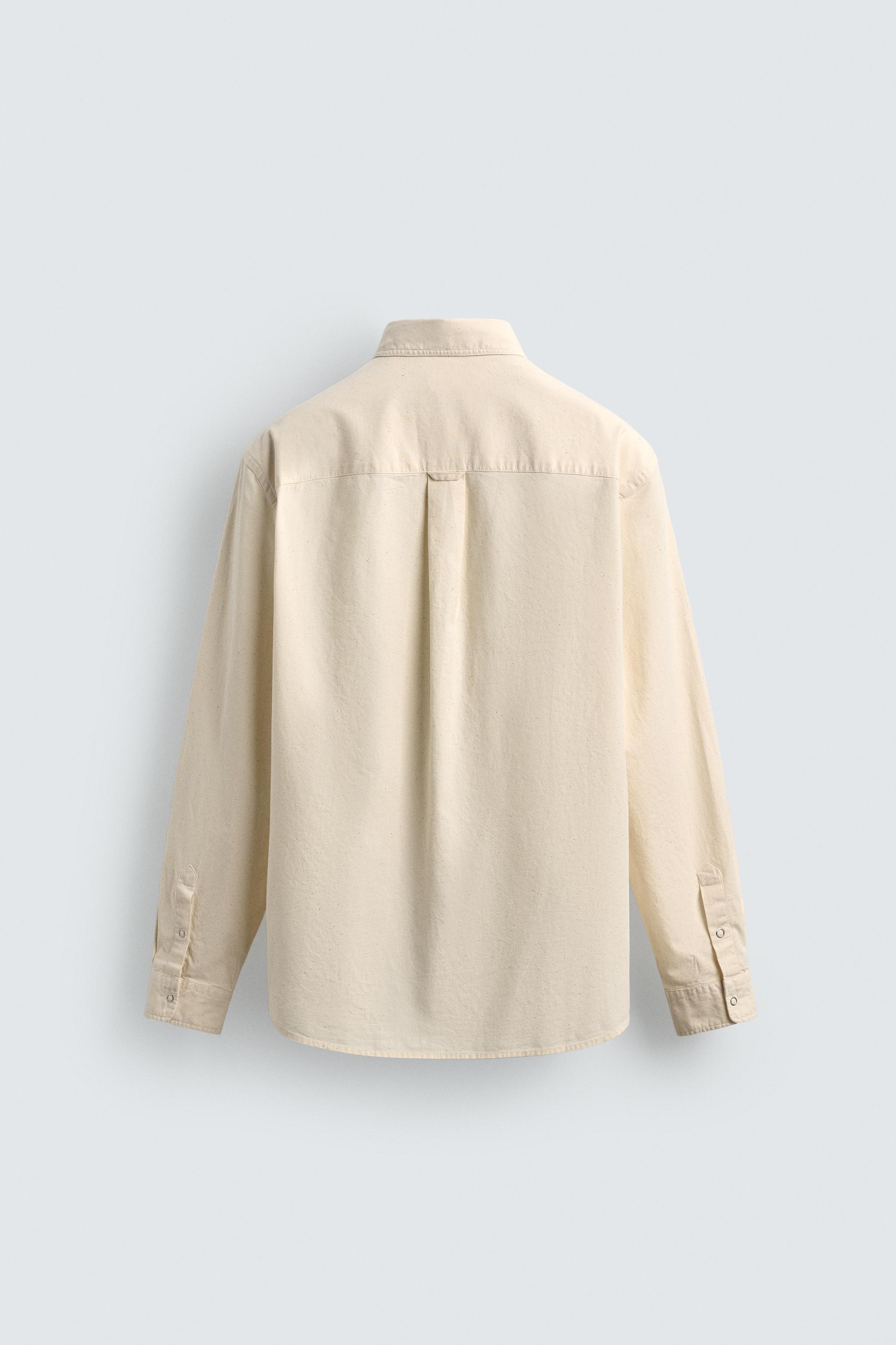 REGULAR FIT TEXTURED COTTON SHIRT