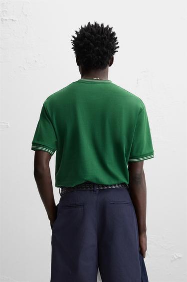 EMBROIDERED SLOGAN T-SHIRT - Green by Zara - Image 2