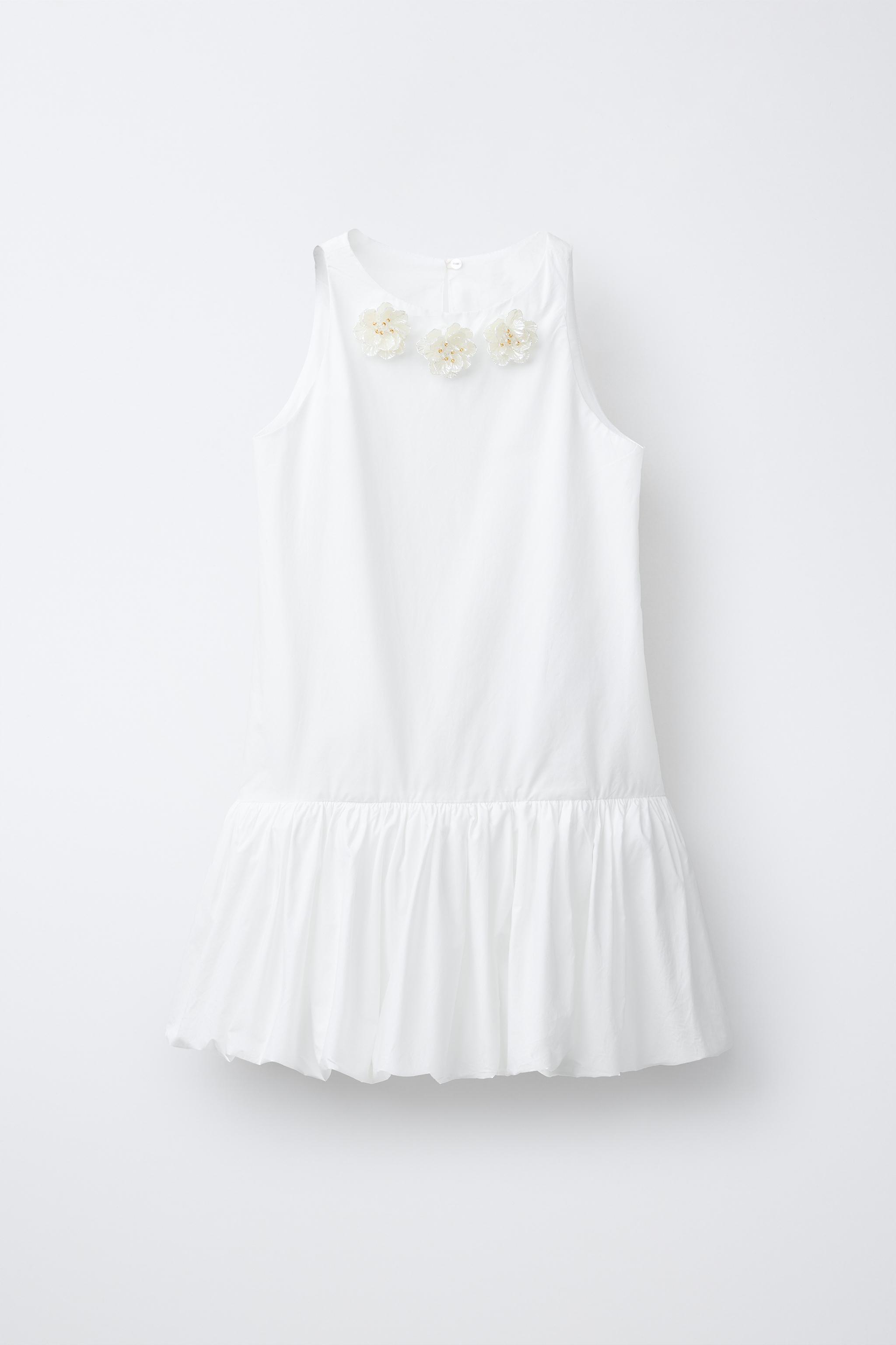 JEWEL FLOWER HALTER NECK DRESS