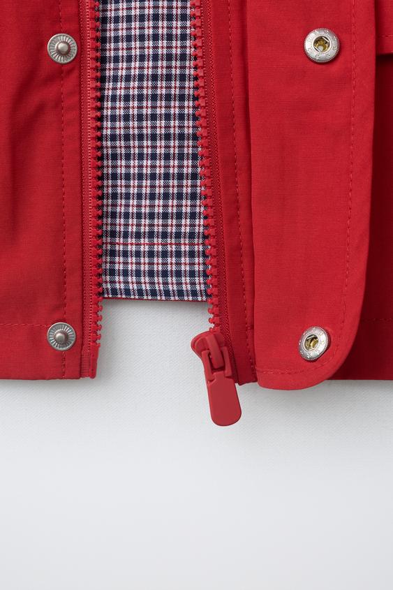 BLOUSON DOUBLURE IMPRIMÉ CARREAUX - Rouge de Zara - Image 4