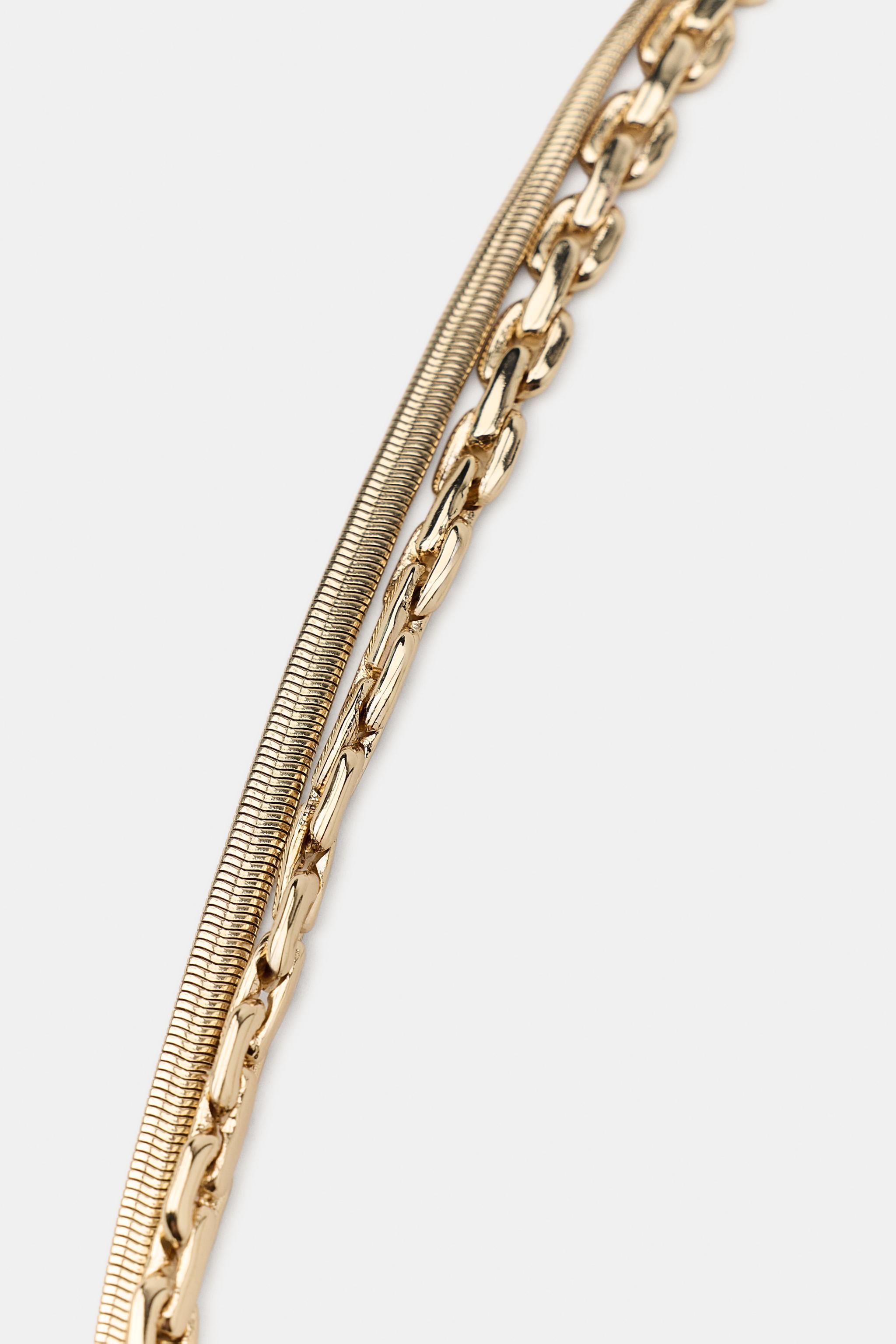 Женские аксессуары Zara 2-PACK MESH CHAIN NECKLACES — фото 4
