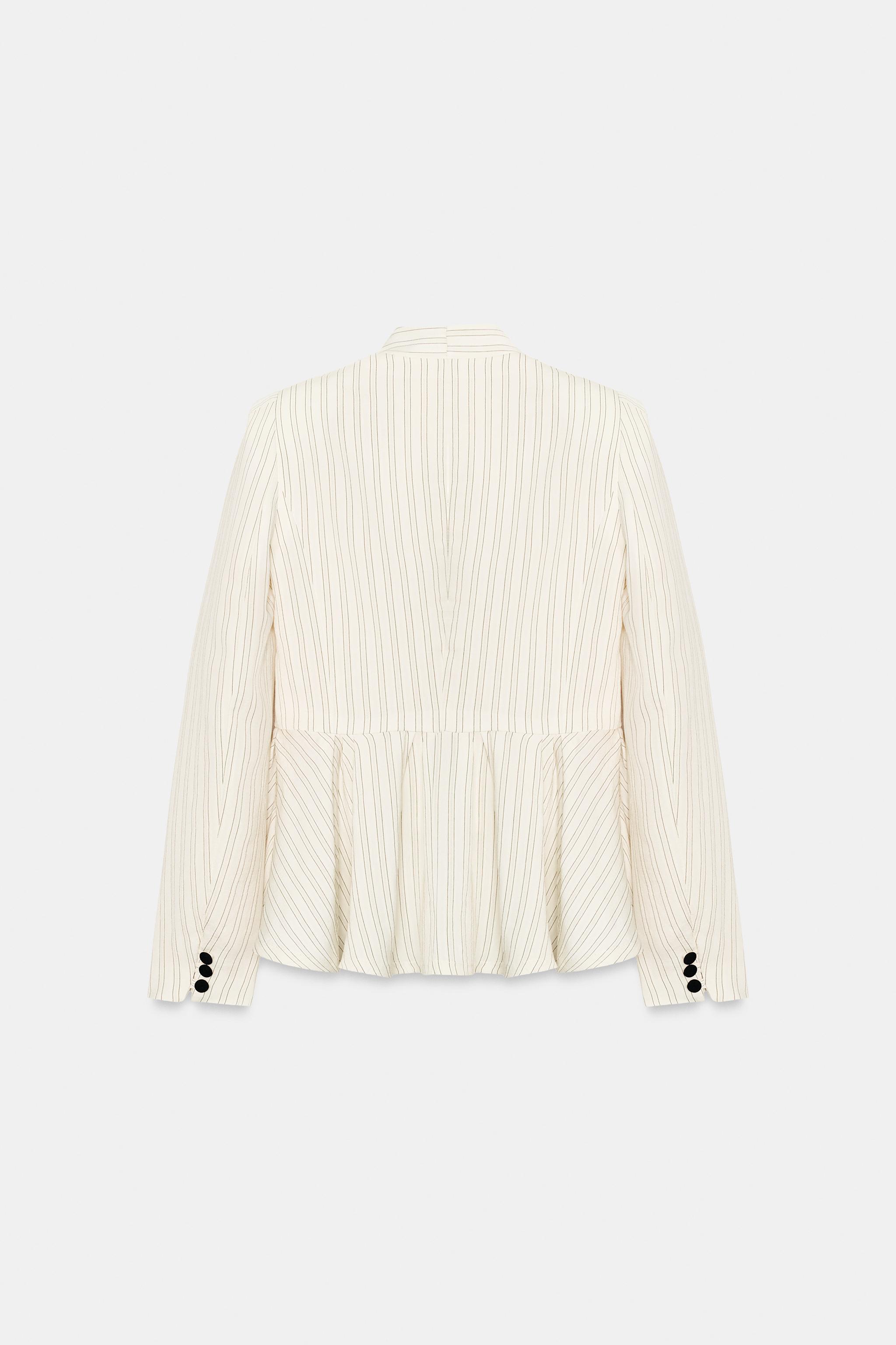 PEPLUM ÇİZGİLİ BLAZER - Görsel 10