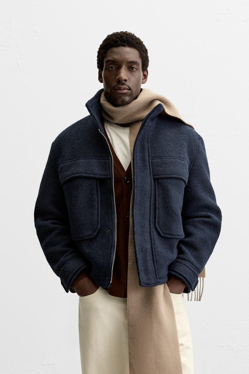 ブークレ テクスチャージャケット - 濃青 | ZARA Japan / 日本