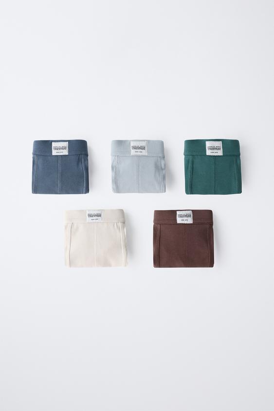 AGES 6-14 / PACK OF FIVE LABELLED BOXERS - Multicoloured by Zara - Image 0