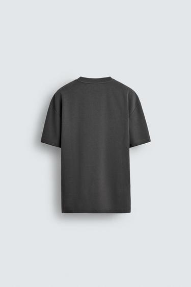 T-SHIRT RELAXED INTERLOCK /04 - Gris anthracite de Zara - Image 7