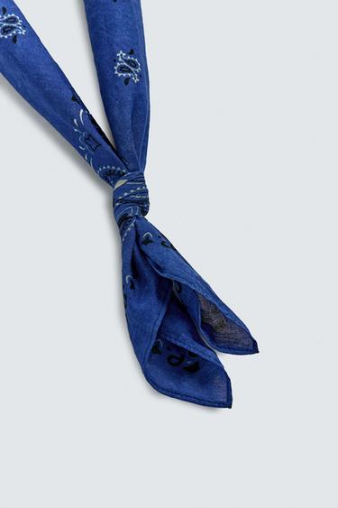 BANDANA À IMPRIMÉ PAISLEY AARON LEVINE X ZARA - Bleu de Zara - Image 4