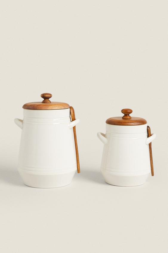 STORAGE JAR WITH SPOON Cream ZARA United States